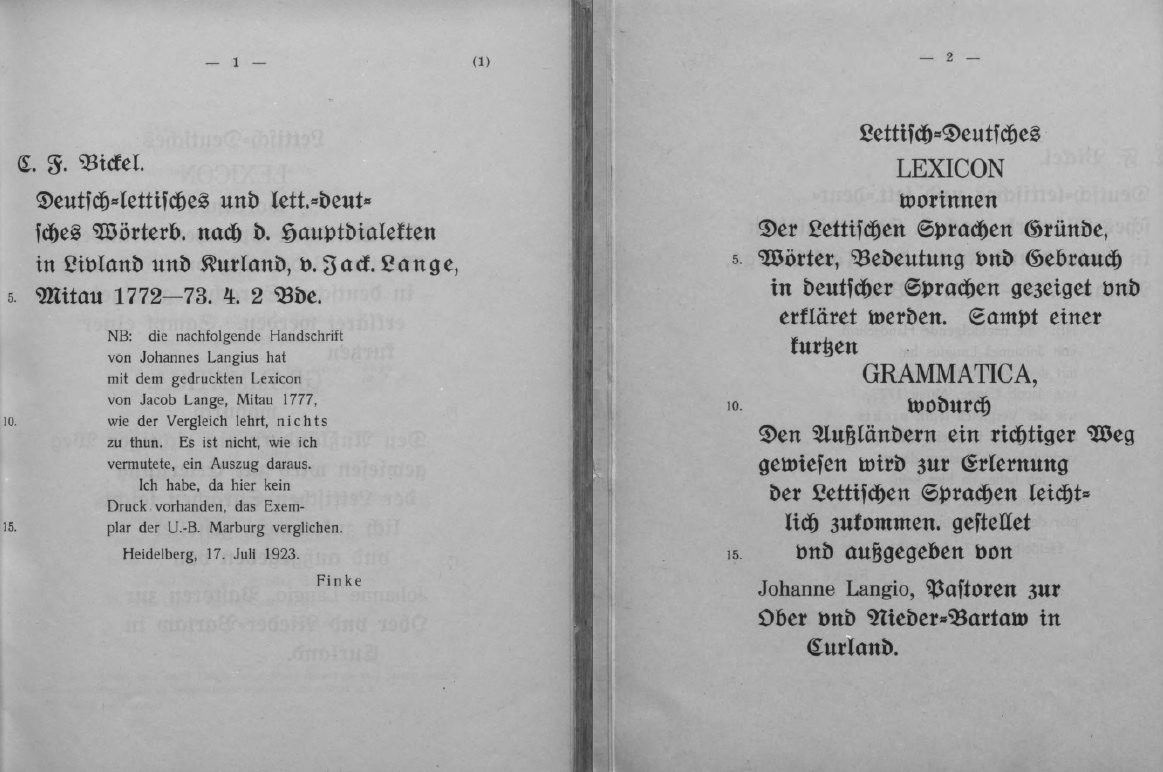 Nīcas un Bārtas mācītāj
Jāņa Langija 1685. gada latviski-vāciskā vārdnīca ar īsu latviešu gramatiku